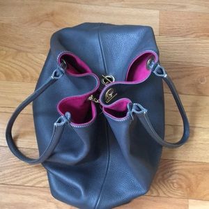 Italian leather/ suede reversible bag.